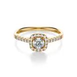 Pierścionek zaręczynowy złoty z diamentami Pierścionek zaręczynowy złoty z diamentami